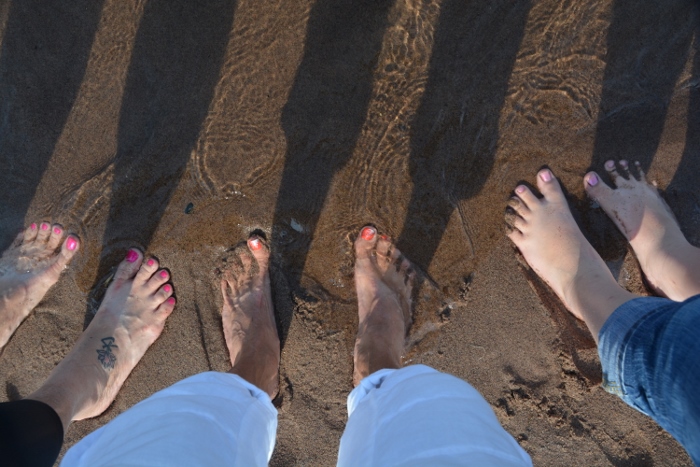our feet in the sand